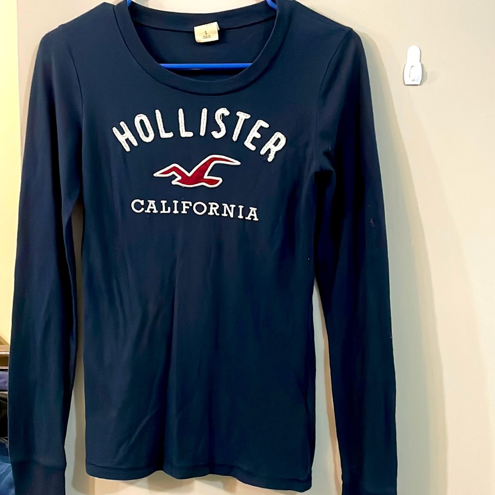 Hollister Blue Long Sleeve Top SZ S
